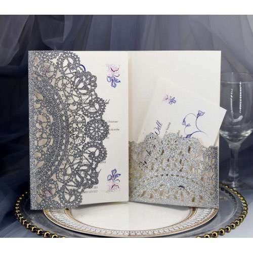 Silvery Invitation Marriage Invitation Card Slap-up Business Card Customization